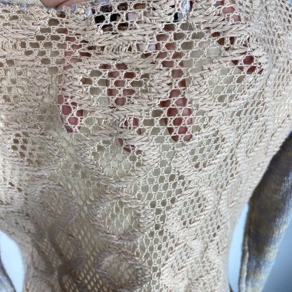 Blu Pepper Vintage Blue Tan V-Neck Sweater Sz S - Picture 5 of 9